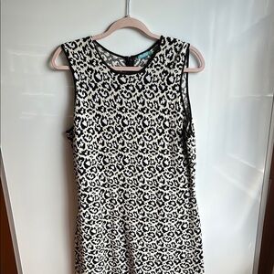 J. McLaughlin Black and White Leopard Print Dress